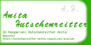 anita hutschenreitter business card